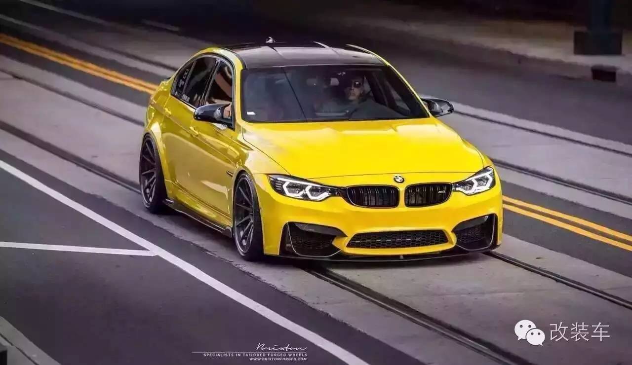 爱上这么黄的宝马M3 内心一定很暴力！