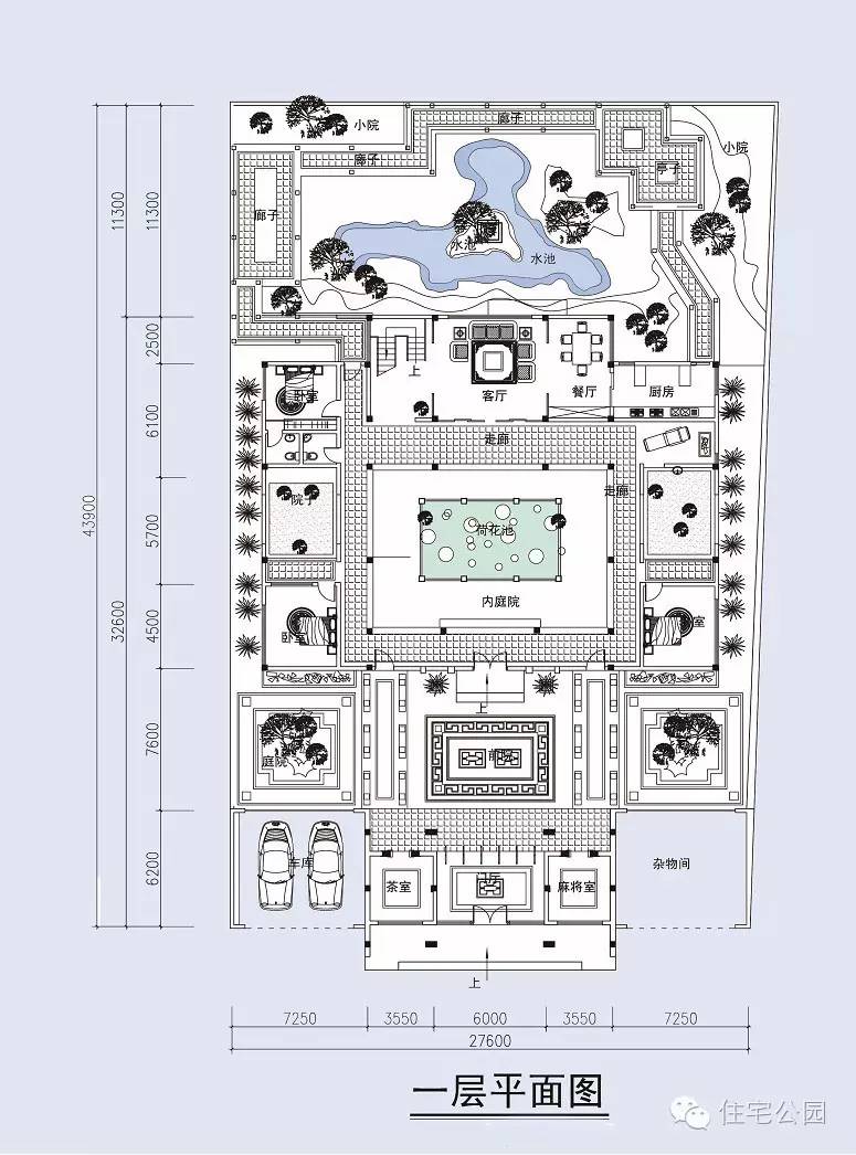 安徽自建二进门三庭院中式私宅27x43米丨建筑师作品展