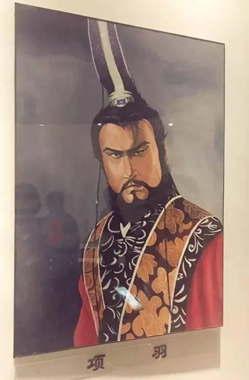 鸿门宴遗址内展出的项羽画像鸿门宴遗址内展出的刘邦画像"约法三章"的