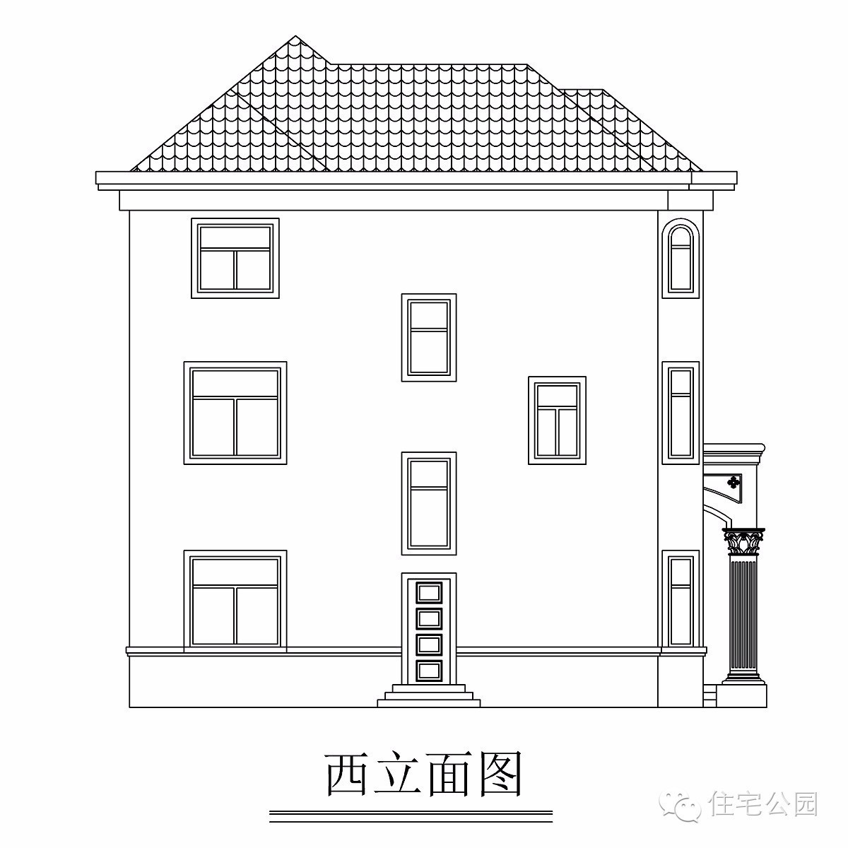 弧形采光窗12x13欧式别墅丨建筑师作品展
