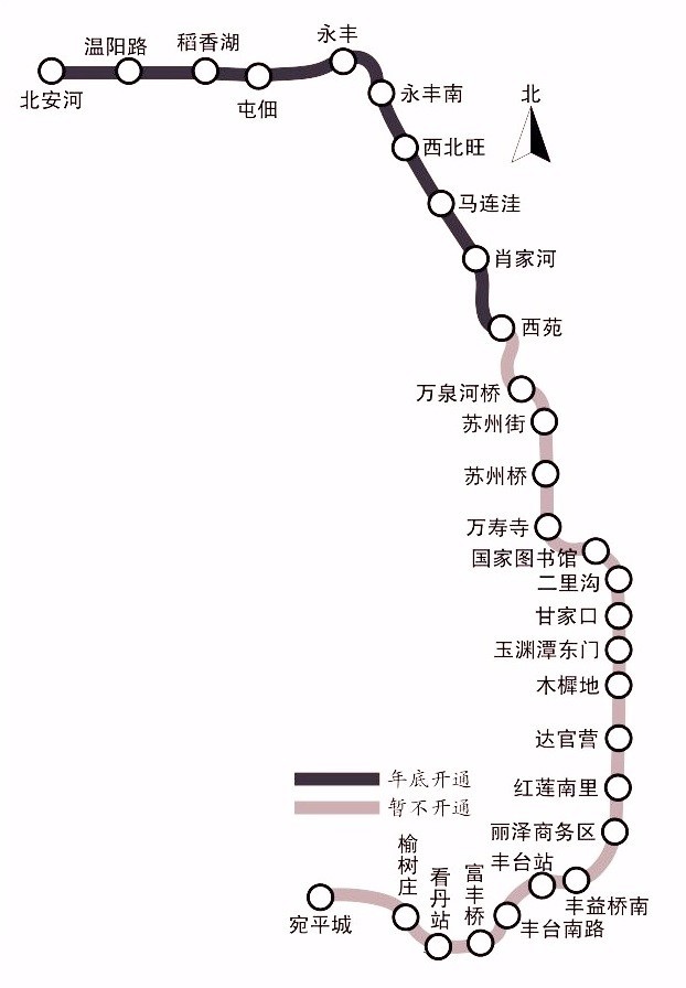 地铁十六号线首开段(北安河—西苑)开通在即