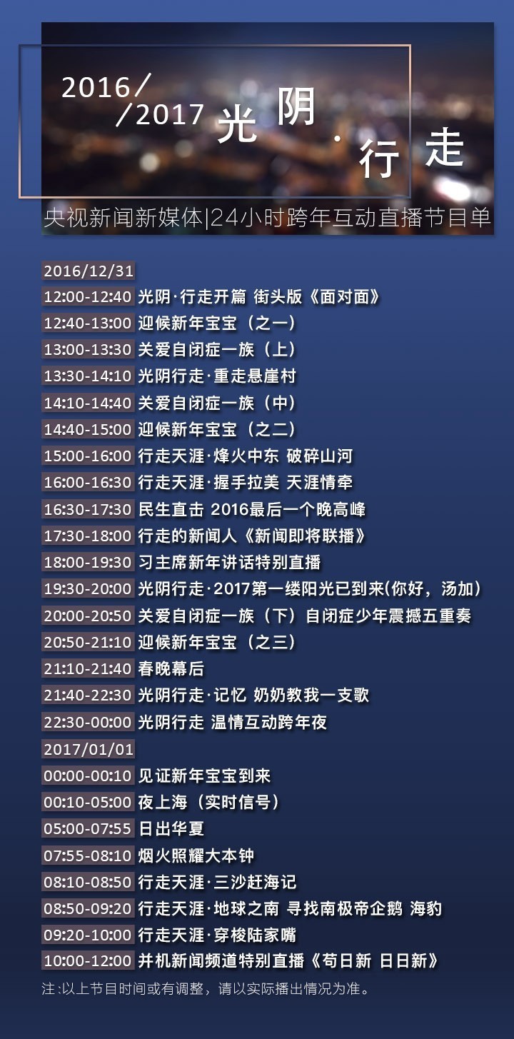 央视新闻24小时跨年直播:行走光阴,一路(16)有