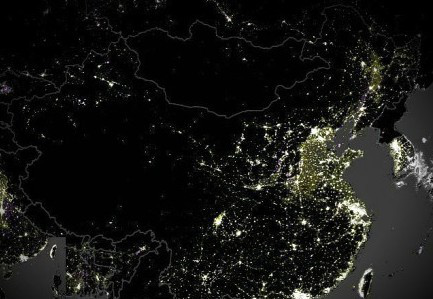 中国夜景灯光地图.均衡城镇化是城镇化模式的典范?