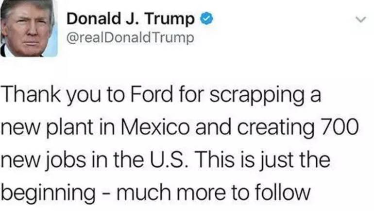 川普上台 哪些车企被他怼哭过