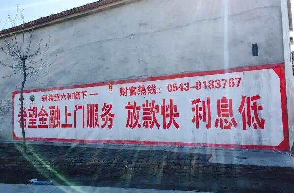 农村常见金融借贷刷墙广告.