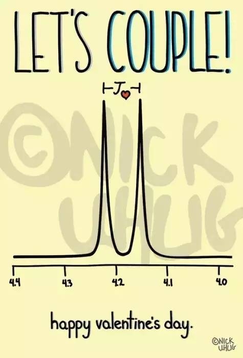 这是核磁共振谱上的双峰.