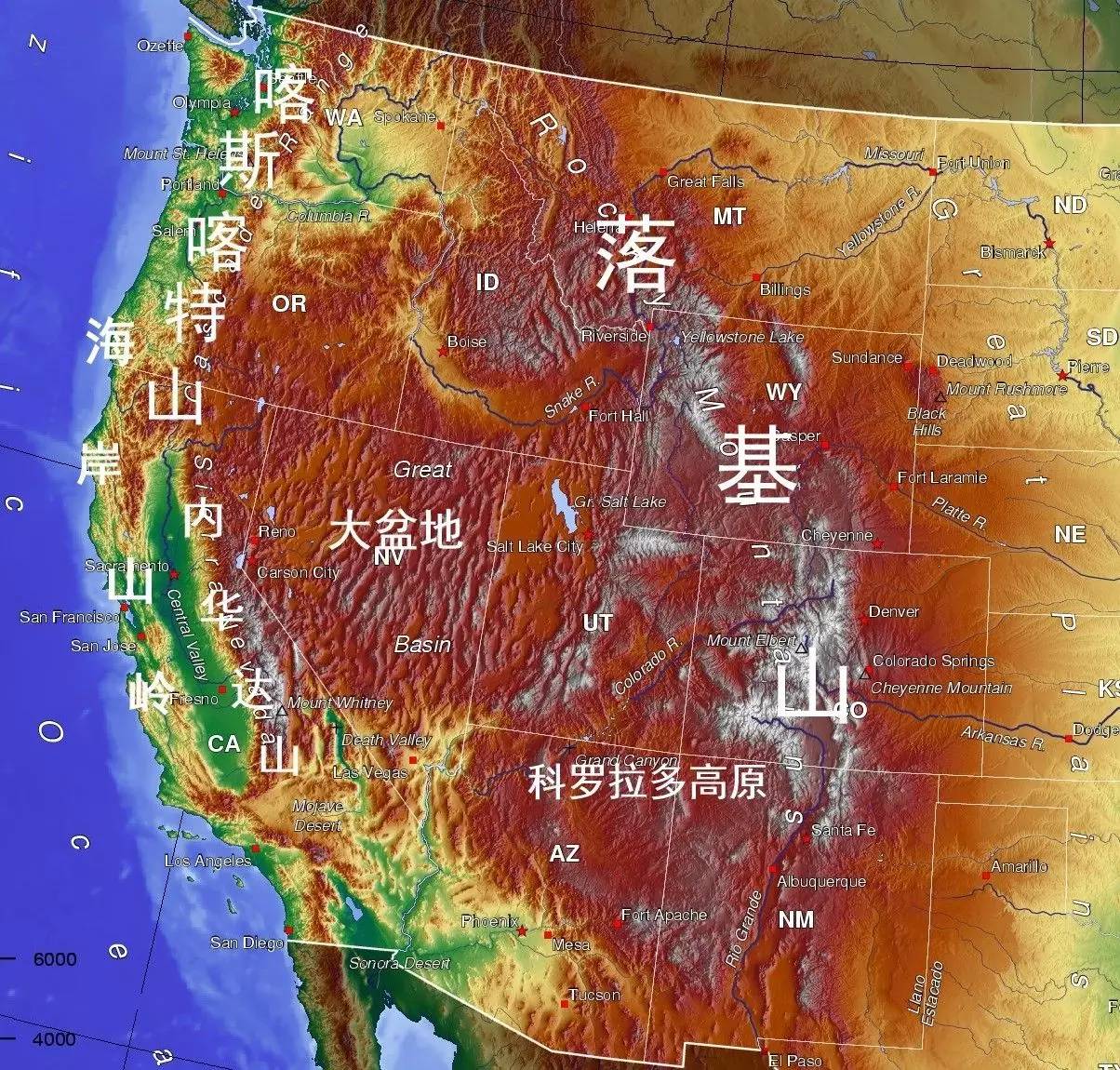 落基山脉长达4800公里从南至北将美国大陆一分为二它的积雪融化后补充