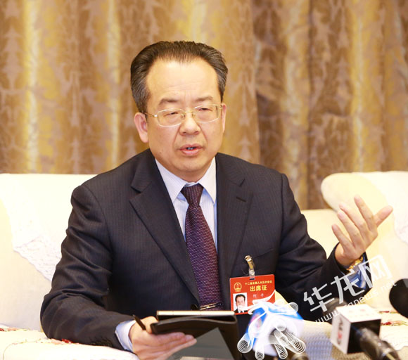 全国人大代表,武隆区委书记何平. 特派记者 李文科 摄