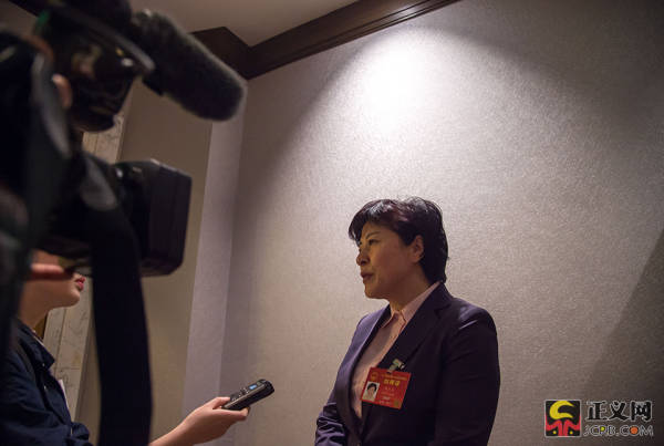 记者程丁 摄全国人大代表连辑(左),全国人大代表马尚英在小组会上.