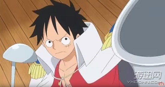 《海贼王》动画781话先行图 路飞潜入海军食堂大开吃戒