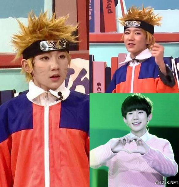 tfboys另一位成员王源不甘示弱,cos起了《火影忍者》主角漩涡鸣 