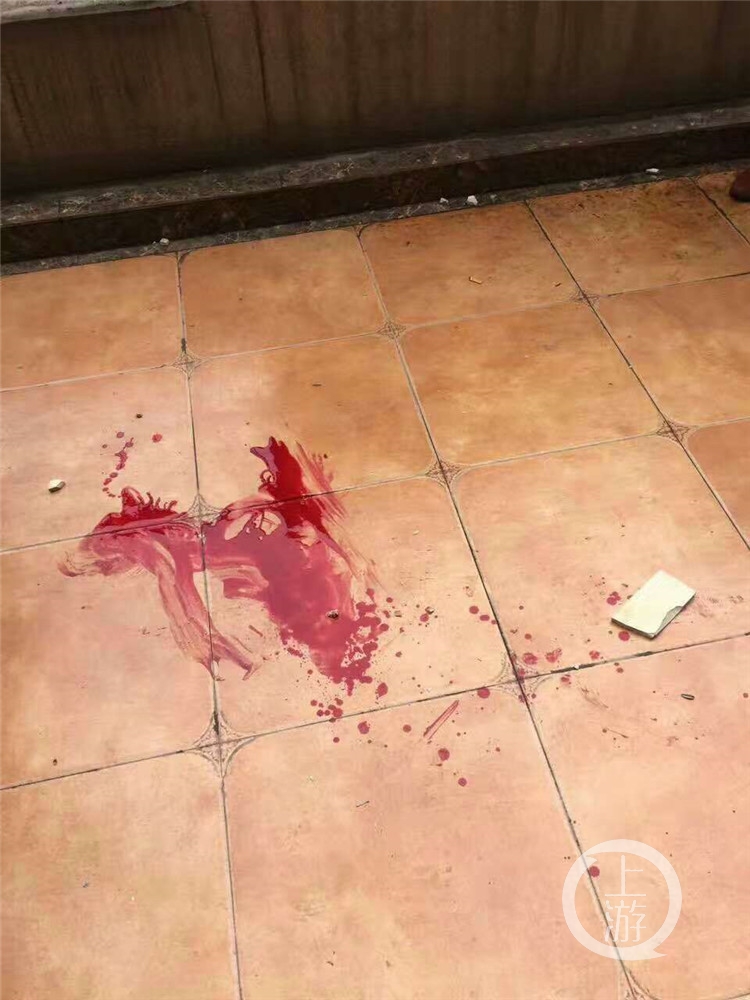 "当时现场流了很大一滩血,旁边还有一小块瓷砖.