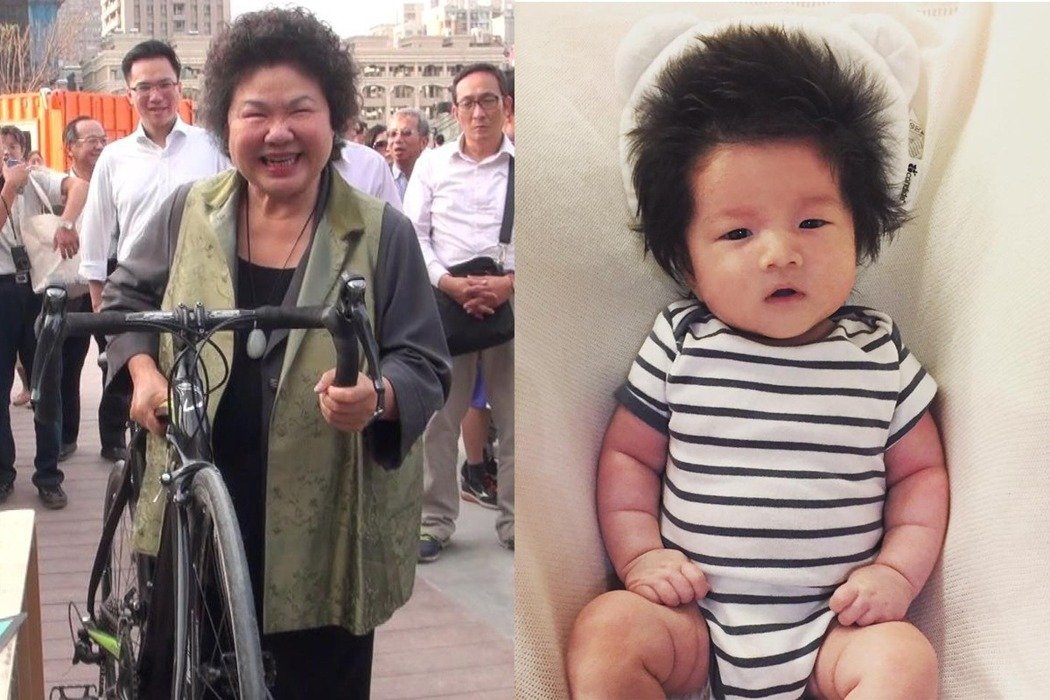 隋棠爱女爆炸头萌翻撞脸高雄市长陈菊