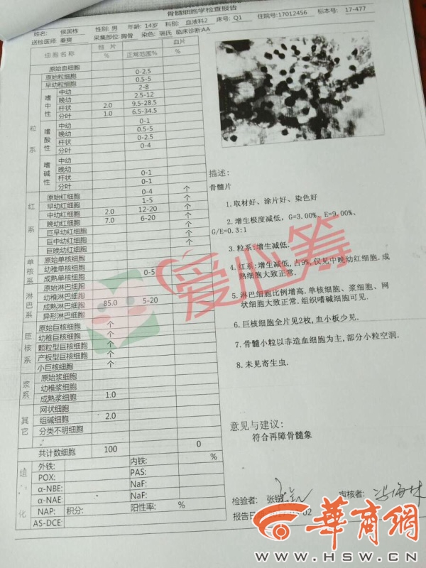 周至14岁男孩身患再生障碍性贫血严重时路都走不了