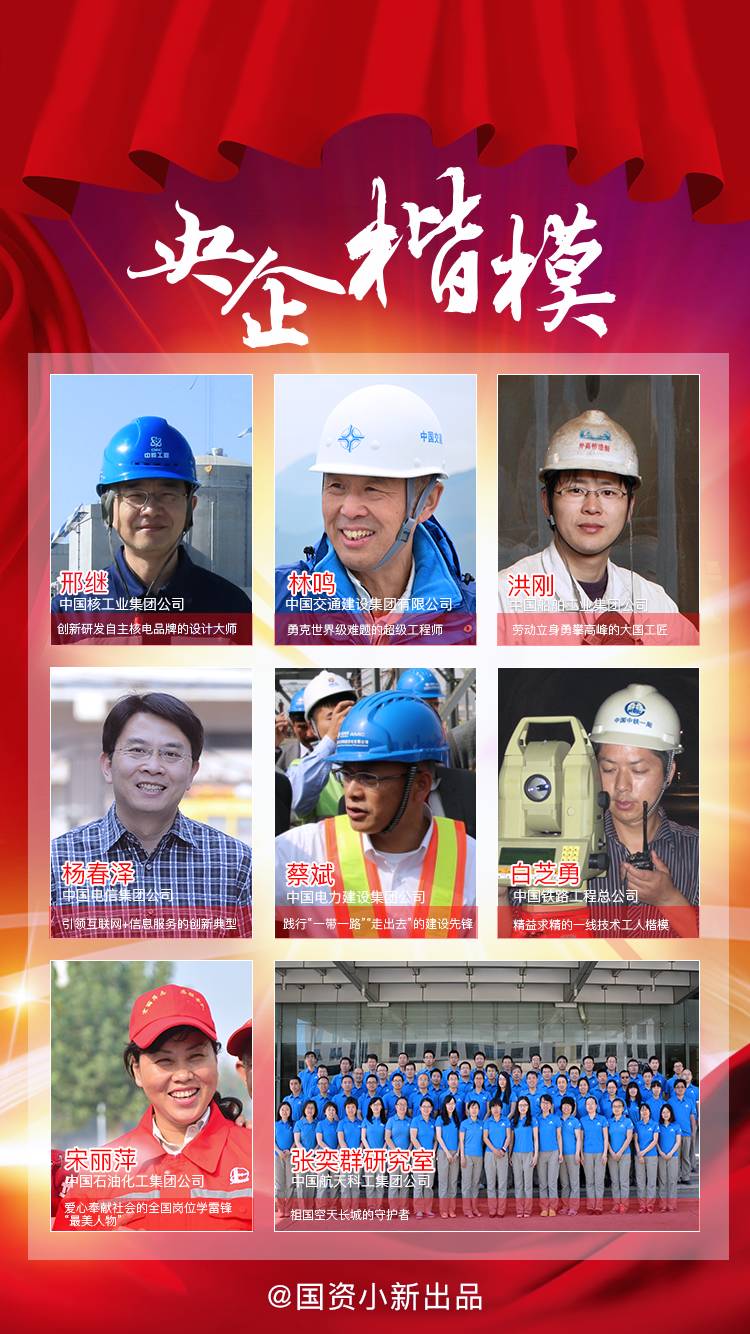 首届"央企楷模"来了,8位原来都是咱身边典型!