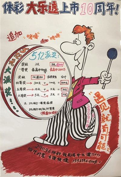国画系美女巧手绘大乐透5亿大派奖宣传画