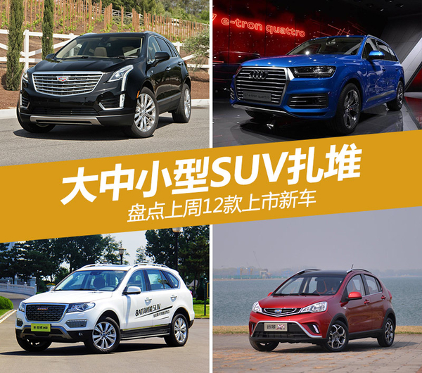大中小型SUV扎堆 盘点上周12款上市新车