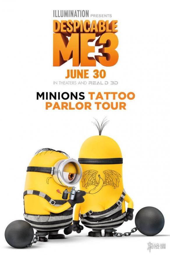 《神偷奶爸3》新海报 小黄人组团学坏上演监狱风云!