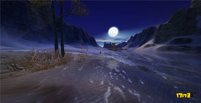 剑网3门派地图风景 明教大漠戈壁月光