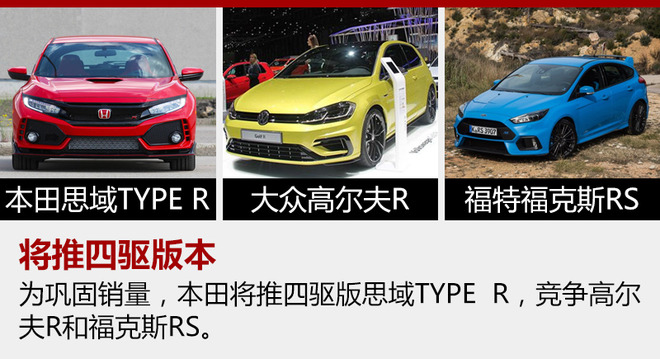 对标高尔夫R 思域TYPE R或推四驱版本