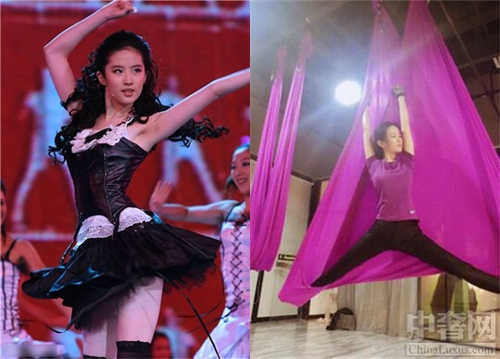 刘亦菲晒照片 一字马动作标准