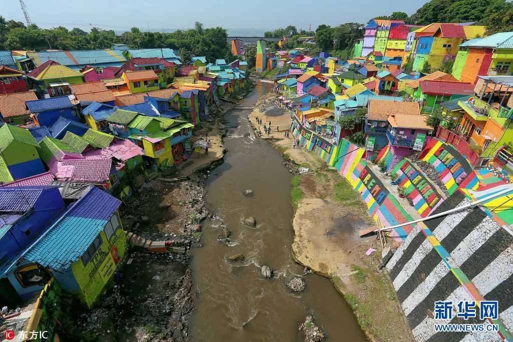 印尼破旧贫民窟变身美丽的彩虹村庄组图