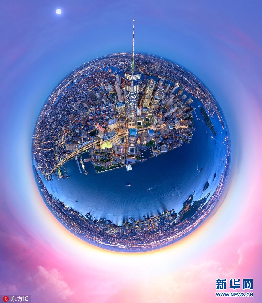 美国摄影师新角度航拍纽约 光怪陆离令人惊叹(组图)