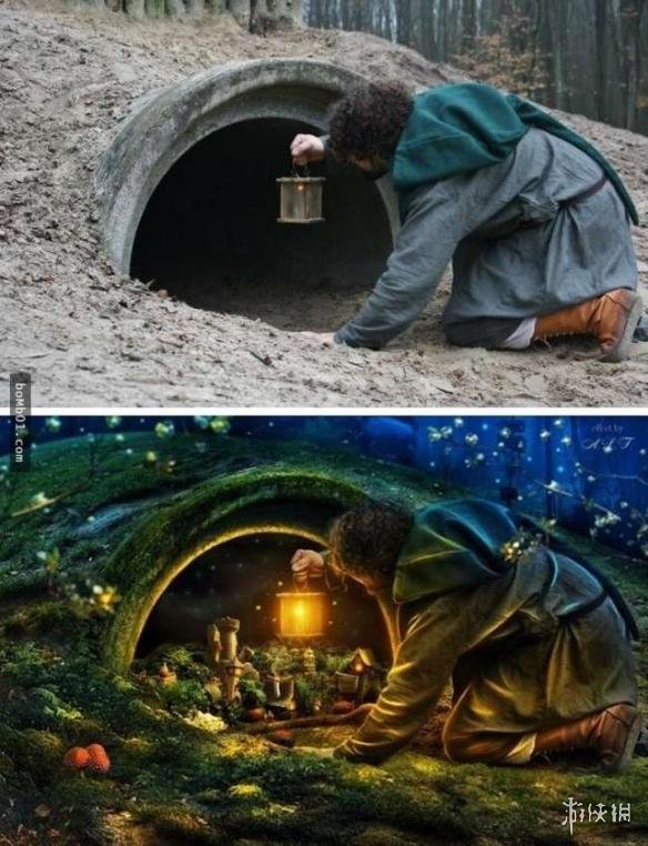 像这样并没有对五官改动太多,但是眼神和色调的变动就让照片显得烦＃