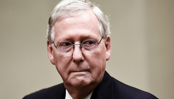 美国共和党参议院领袖麦康奈尔.图片来源:视觉中国