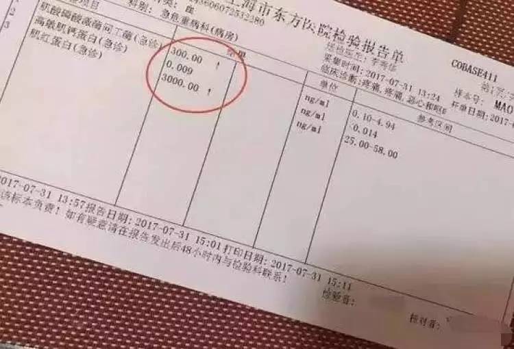 从季红提供的血检报告中看出,其肌酸磷酸激酶同工酶和肌红蛋白值较高