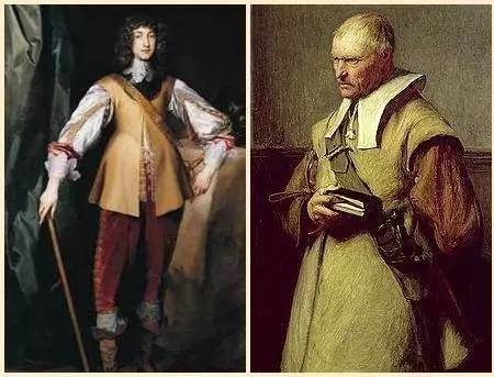 长发的保皇党(左)和短发的圆颅党历史上爆发过长发和短发的战争.