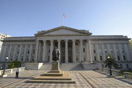 资料图:美国财政部大楼[环球网综合报道]北京时间8月16日凌晨消息,据