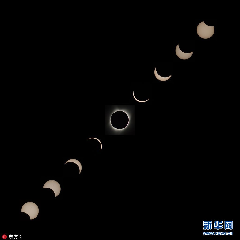 美国迎百年一遇超级日全食 14州上演白昼如夜(组图)