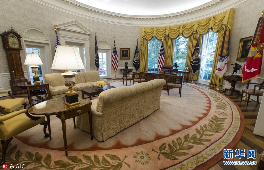 美国:白宫大修后内部照曝光 焕然一新富丽堂皇(组图)