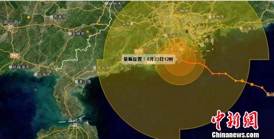 台风"天鸽"路径截图 梁盛 摄