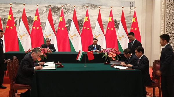 何立峰主任代表中国政府签署中塔合作文件|何立峰|塔吉克斯坦|共和国