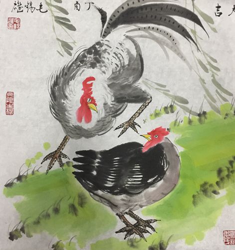 王戈英画家罗礼明画家龙碧珍画家符新明画家曾诚现场创作合影留念首先