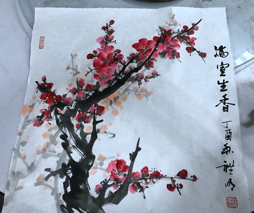 王戈英画家罗礼明画家龙碧珍画家符新明画家曾诚现场创作合影留念首先