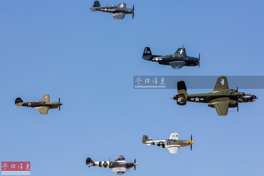 b-2与二战战机同台献艺