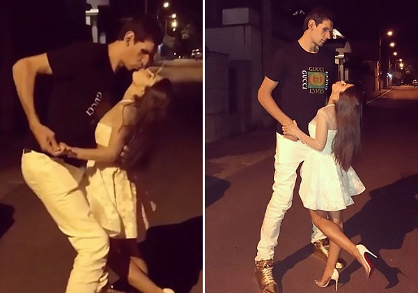 最萌身高差篮球运动员和妻子跳舞拥吻秀恩爱