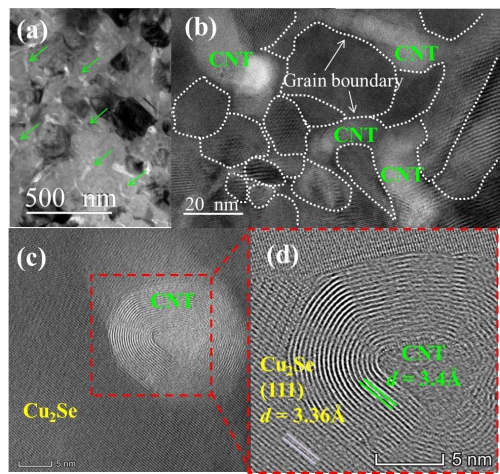 上海硅酸盐所碳纳米管/cu2se杂化热电材料研究取得进展