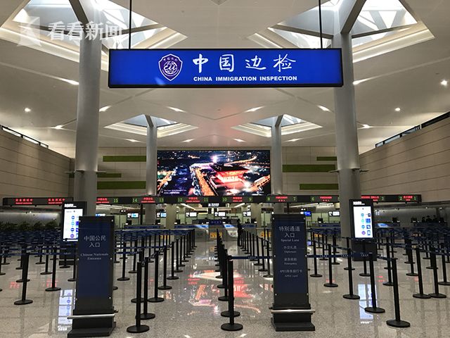 虹桥机场国庆起新增4条自助入境通道