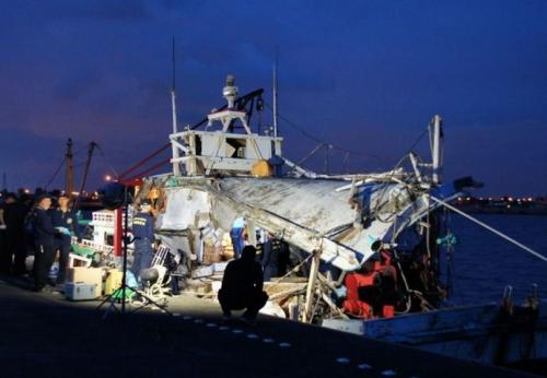 被雄三误射的台湾渔船 图片来自台媒