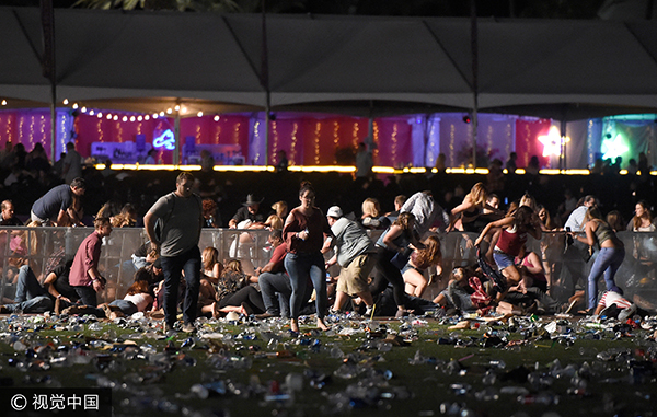 视频拉斯维加斯一音乐节发生枪击事件现场枪击声不断人群一片混乱