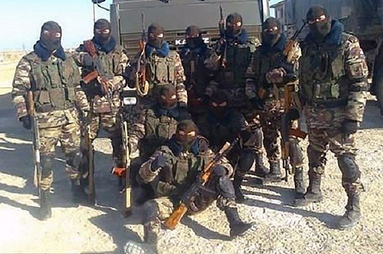 资料图片：网络上流传的俄私人安保公司的安保人员。