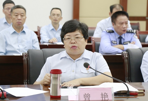 北海市委常委,统战部部长毛艳琼讲话会议现场