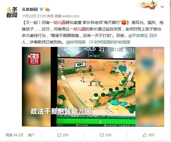 扎针喂药北京红黄蓝幼儿园再现虐童