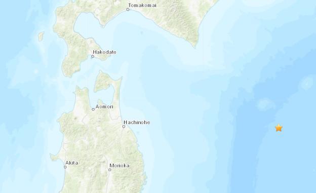 北海道地震:日本北海道东南部海域4.7级地震 震源深34.9千米 图片来源:美国地质勘探局网站截图