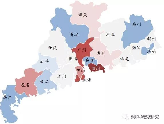 图表：2018年广东省各地级市人口流入流出分布