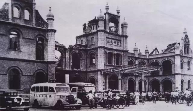 民国时期杭州城站火车站外观 资料图片